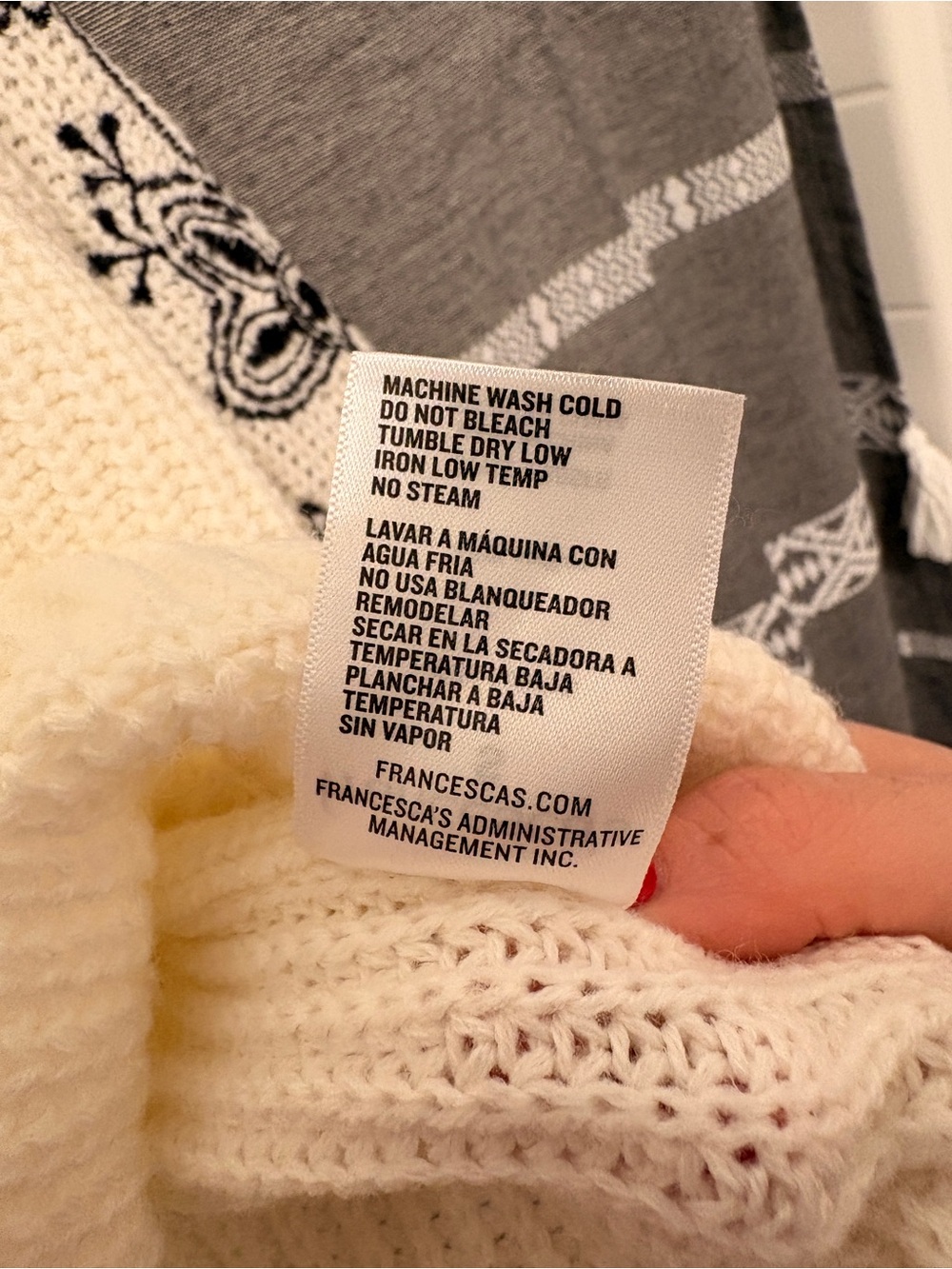 Francesca's Cream Ribbed Knit Sweater - Picture 6 of 7